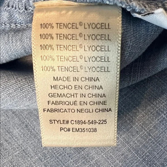 Cloth & Stone Sky Blue short~sleeve V-Neck Tunic Dress size small - Picture 4 of 8